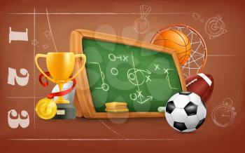 School, game and strategy, vector background