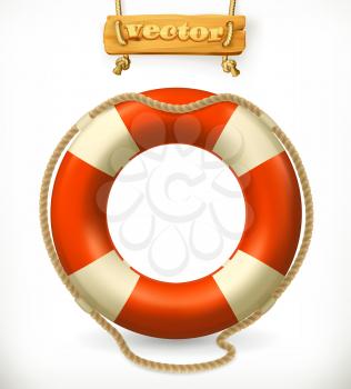 Lifebuoy, 3d vector icon
