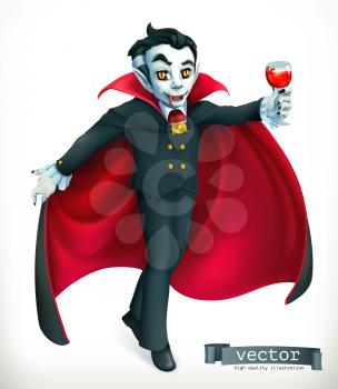 Vampire. Happy Halloween, 3d vector icon