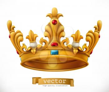 Gold crown. King. vector icon