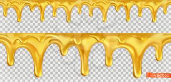 Honey drop seamless. 3d vector