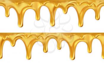 Honey drop seamless. 3d vector set