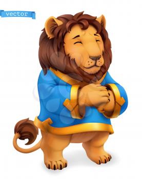Lion. Funny animal, 3d vector icon