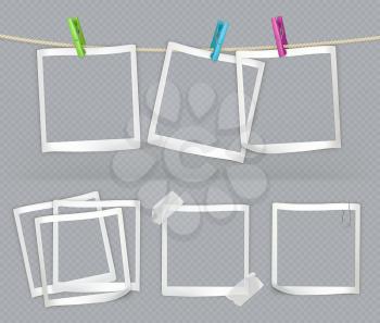 Paper frames with transparency. 3d vector realistic set