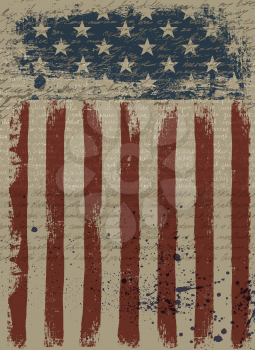 Aged American Patriotic Background. Vector illustration, EPS10.