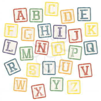 Baby blocks alphabet collection. Vector, EPS8
