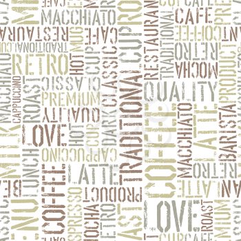 Coffee seamless pattern, vector. EPS8