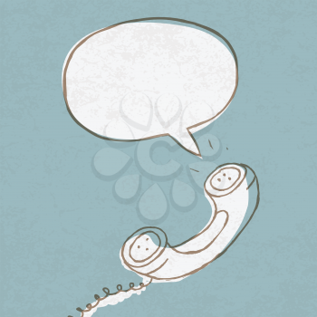 Phone handset with speech bubble. Vector illustration, Eps10