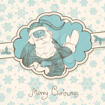 Christmas greetings background in retro style. Vector illustration, EPS8