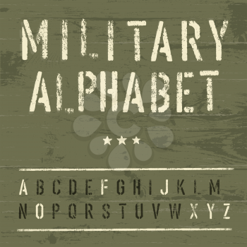 Military Vintage Alphabet. Vector, EPS10