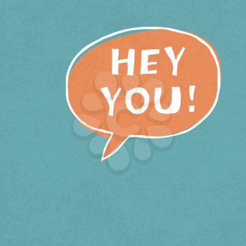 Hey You! Exclamation Words Vector Illustration