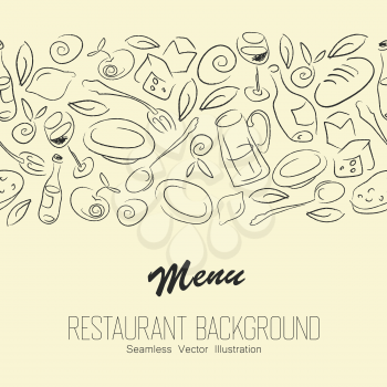 Seamless Resaurant Background With Copyspace. Vector