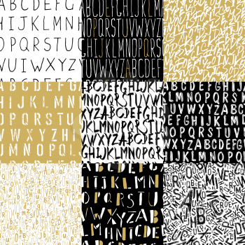 Different Alphabets Seamless Patterns Collection