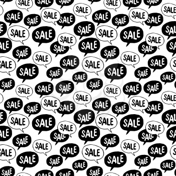 Black Friday Seamless pattern. Speech Bubble with Sale Word. Background for black friday advertising projects