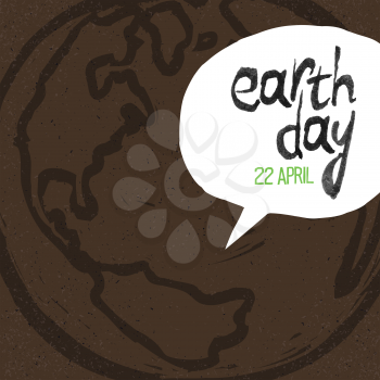 Happy Earth Day, 22 April. Earth Symbol and text. T-Shirt print design template.