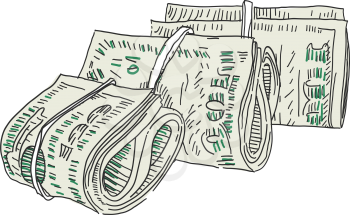 Money bundles. Banknotes vector illustration. 