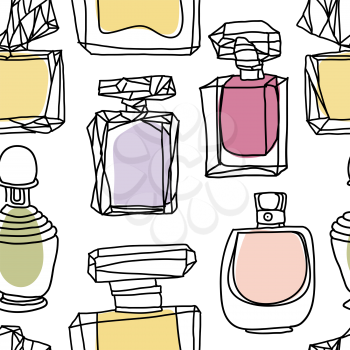 Perfume seamless pattern. Vector illustration background.