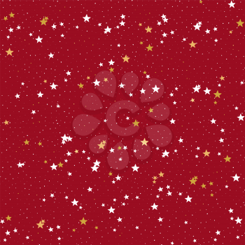 Snowflakes and stars. Seamless Holiday Pattern