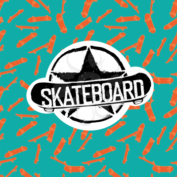 Skateboard card vector. 