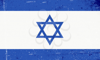 Grunge vector image of the Israel flag. Abstract grungy Israel background. Grunge layers can be removed.