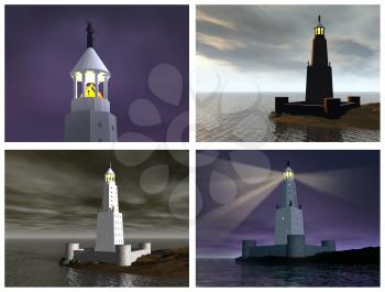 Lighthouse of Alexandria. 3D reconstructions