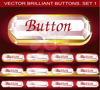 Vector brilliant buttons. Set 1