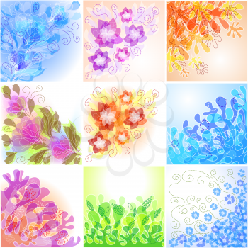 Set of floral backgrounds