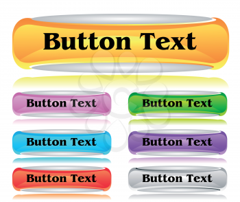 Set of shiny web menu buttons