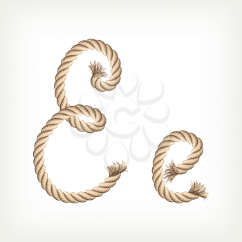Rope alphabet. Letter E