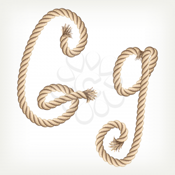 Rope alphabet. Letter G