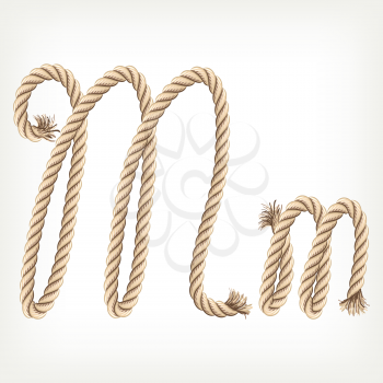 Rope alphabet. Letter M