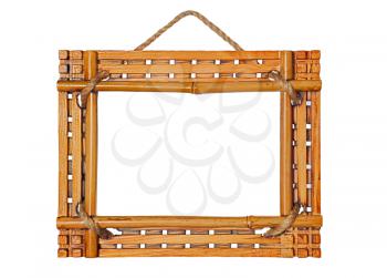bamboo photo frame isolated on white background
