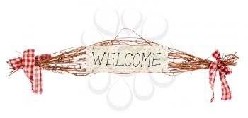 Welcome sign isolated on white background