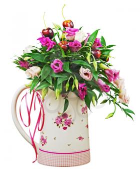 Royalty Free Photo of a Flower Arrangement in a Pitcher