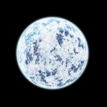 Realistic blue planet isolated on black background. Elements of this image furnished by NASA.