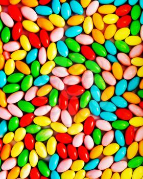 Pile of colorful chocolate coated candy. Assorted sweet jelly beans. Colorful image great for backgrounds.