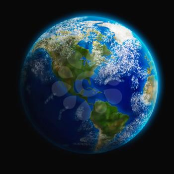 Earth from space. 3D illustration. Elements of this image furnished by NASA.