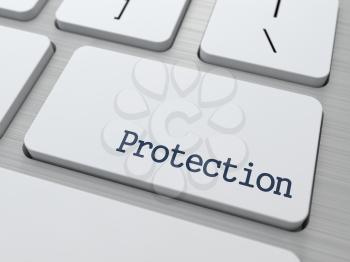 Protection Concept. Button on Modern Computer Keyboard with Word Partners on It.