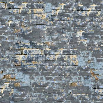 Colored Brick Wall with Cracks and Spots. Seamless Tileable Texture.