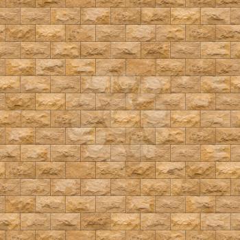 Seamless Tileable Texture of Yellow Sandstone Brick Wall.