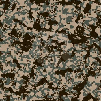 Digital Camouflage Pattern (Desert Palette). Seamless Tileable Texture.