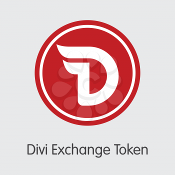 Divi Exchange Token - Logo of Fintech Industry, Finance Digitization. Modern Coin Image. Premium Quality Trading Sign of SAND. Simple Vector Graphic Symbol of Design for Web Graphics.