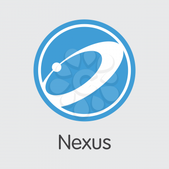 Nexus Finance. Blockchain Cryptocurrency - Vector Trading Sign. Modern Computer Network Technology Sign Icon. Digital Pictogram of NXS. Concept Design Element.