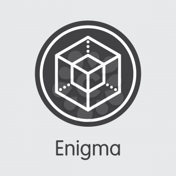 Enigma Blockchain Trading Sign. Blockchain, Block Distribution ENG Transaction Icon