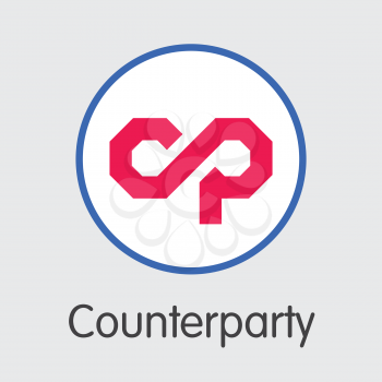 Counterparty Vector Element for Internet Money. Virtual Currency Icon of XCP and Graphic Symbol for using in Web Projects or Mobile Applications.
