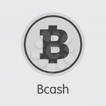 Bcash Blockchain Based Secure Virtual Currency. Isolated on Grey BCH Vector Pictogram Symbol.