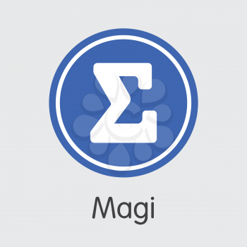 Magi Blockchain Symbol. Blockchain, Block Distribution XMG Transaction Icon