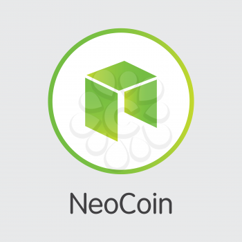 Neo - Vector Icon of Virtual Currency. Criptocurrency Blockchain Icon on Grey Background. Virtual Currency. Vector Trading sign Neo.