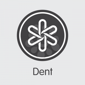 DENT - Dent. The Market Logo or Emblem of Crypto Coins, Market Emblem, ICOs Coins and Tokens Icon.