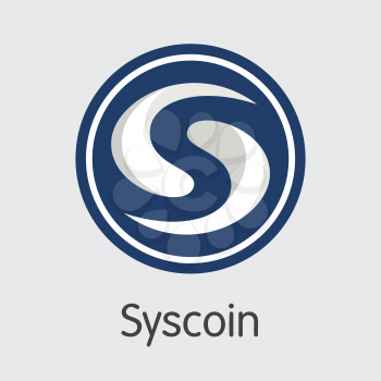 SYS - Syscoin. The Trade Logo or Emblem of Crypto Currency, Market Emblem, ICOs Coins and Tokens Icon.
